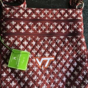 VT purse, burgundy and white